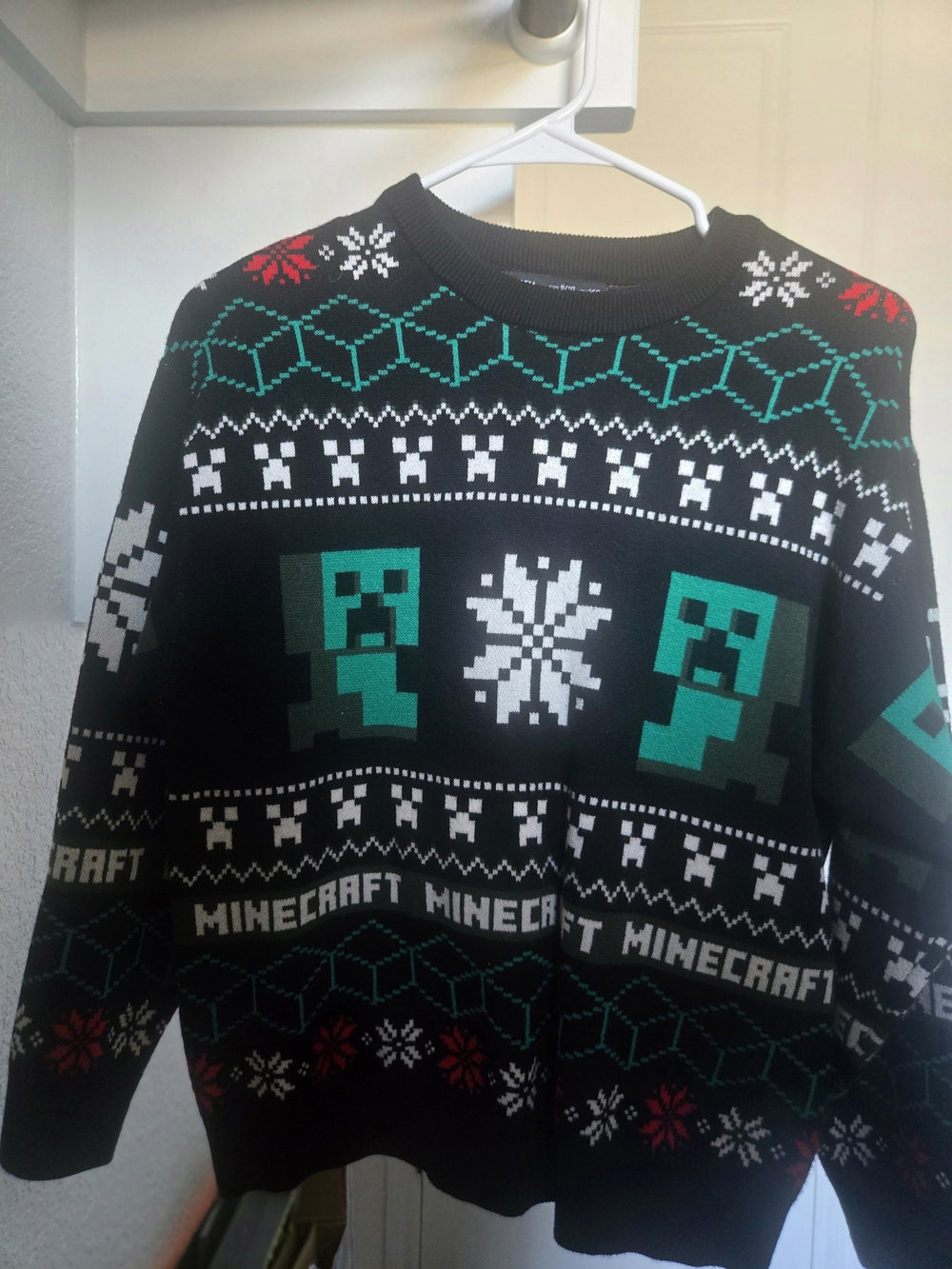 Zara Black Christmas Sweater - Minecraft Creeper